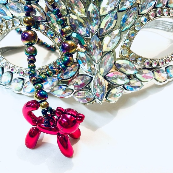 Magenta Toyland Balloon Kitty Cat Necklace - Picture 1 of 6